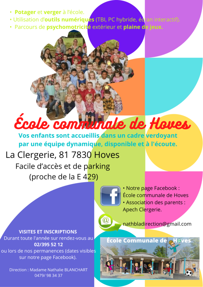 Flyer de présentation de l'école de Hoves (recto)