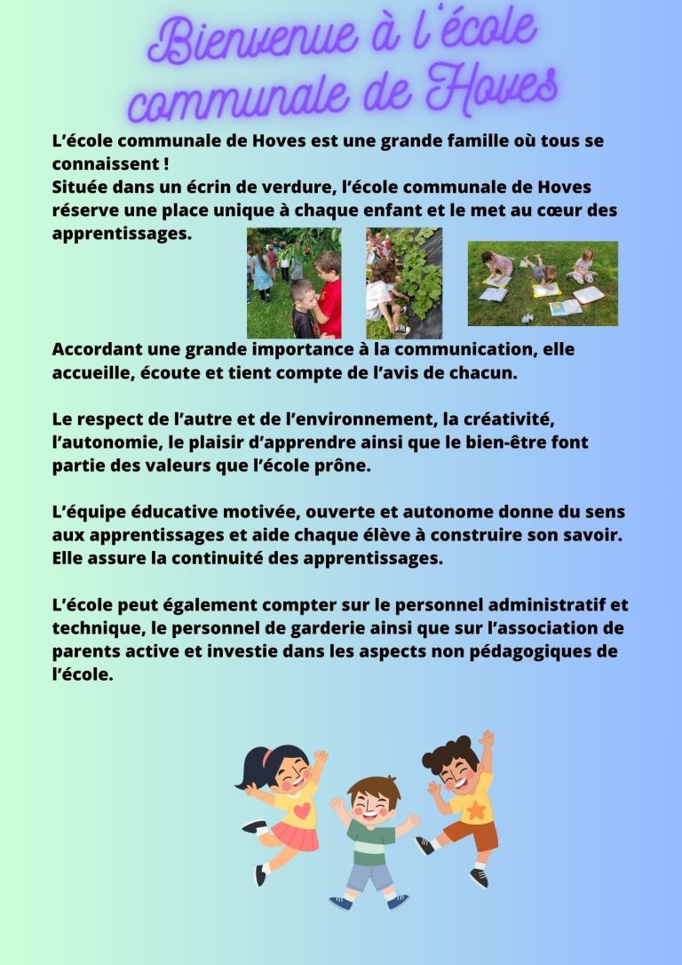 Vue extérieure de l'école communale de Hoves